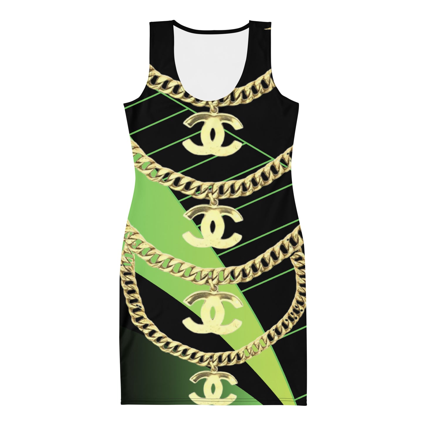 Lime Block Body Dress